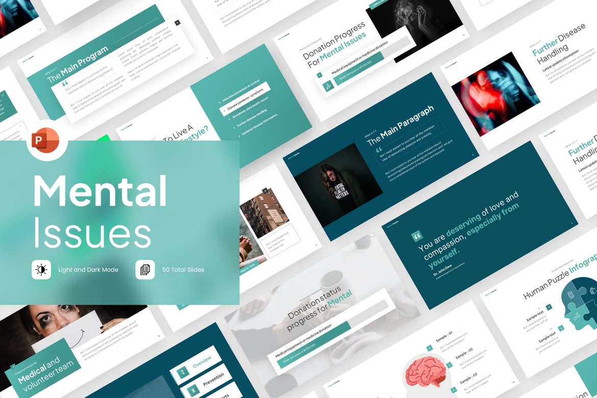 Template PowerPoint Kesehatan Mental yang Menarik dan Profesional