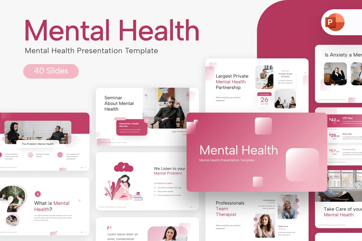 Template PowerPoint Kesehatan Mental yang Menarik dan Profesional
