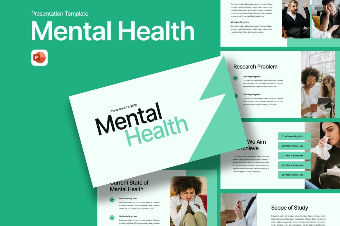 Template PowerPoint Kesehatan Mental yang Menginspirasi