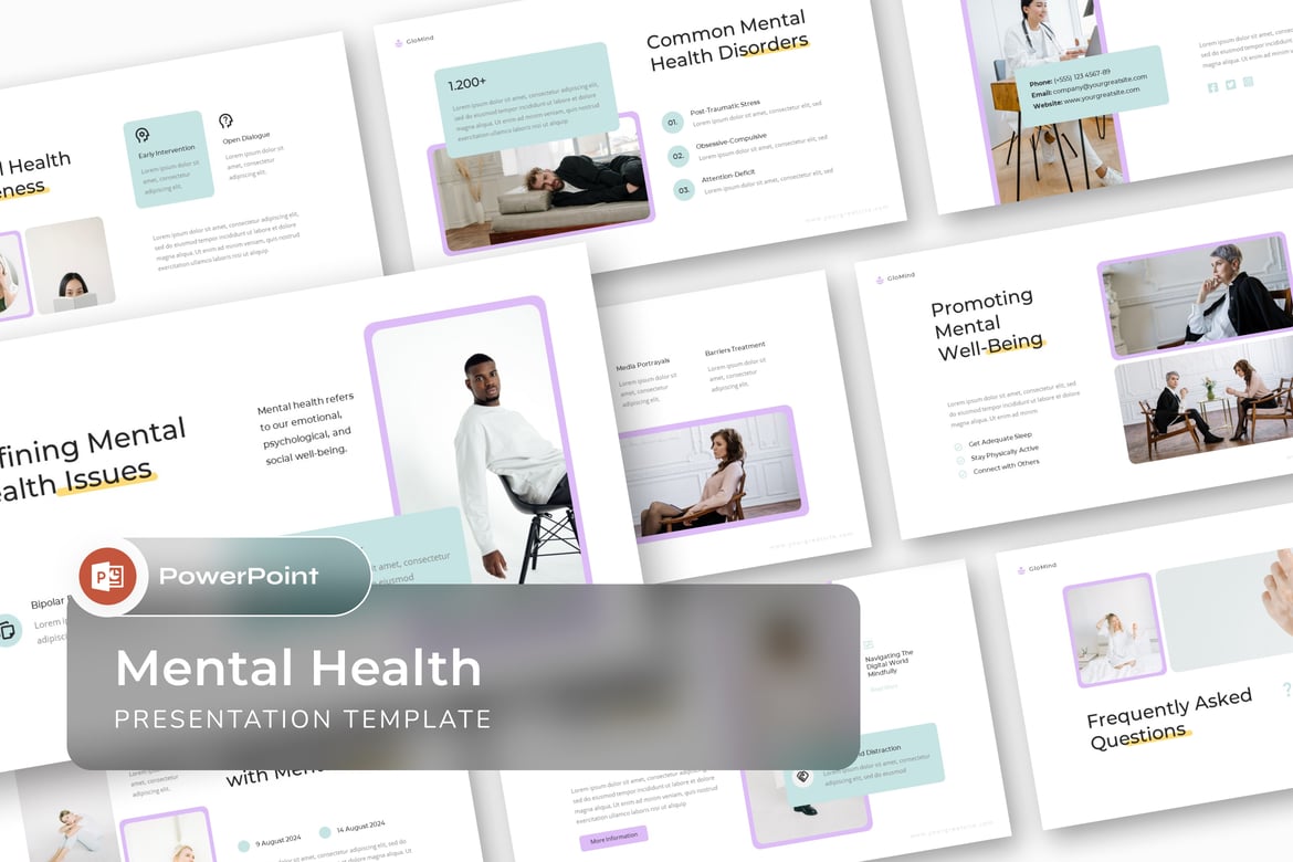 Template Presentasi PowerPoint Kesehatan Mental yang Menarik