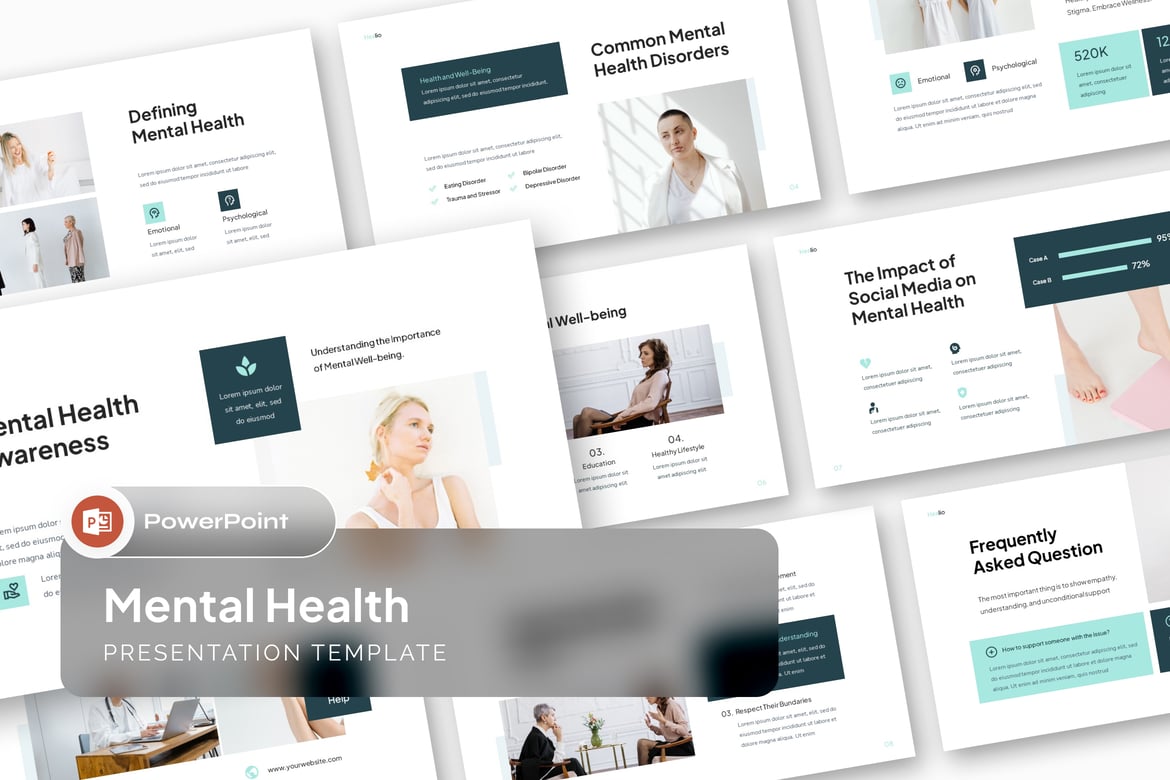 Template Presentasi PowerPoint Kesehatan Mental yang Menarik dan Profesional