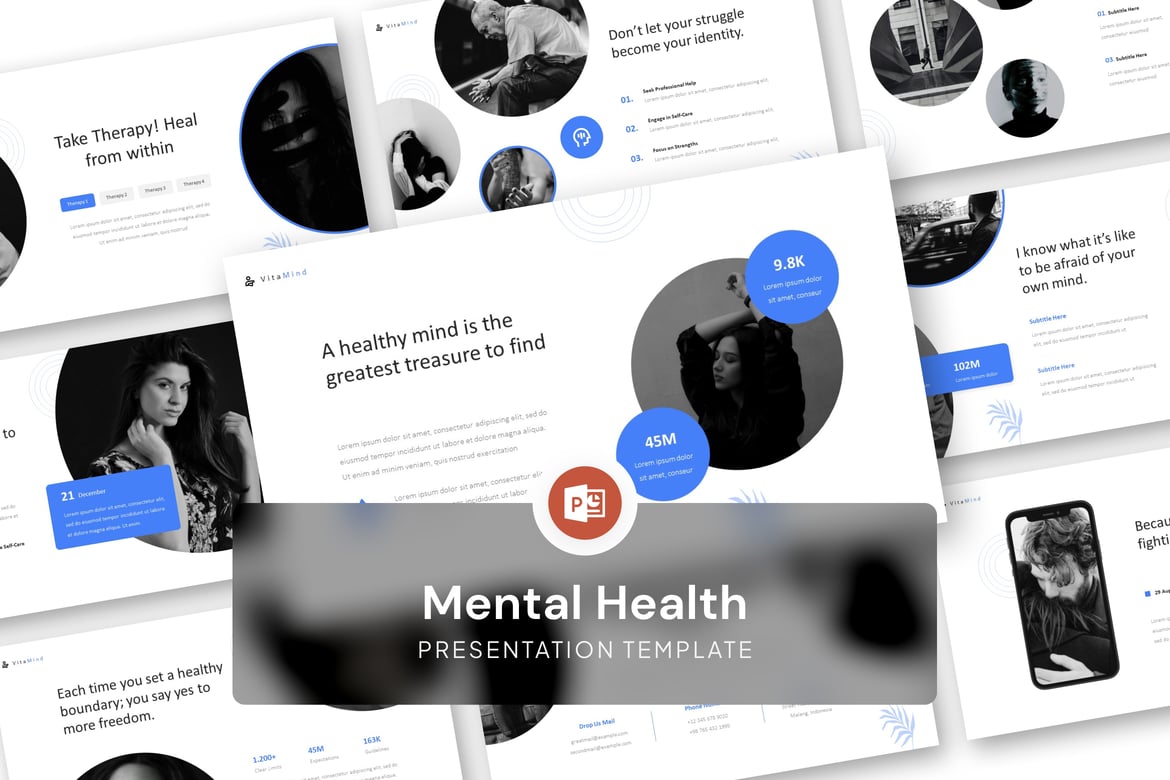 Template PowerPoint Kesehatan Mental yang Menarik dan Profesional