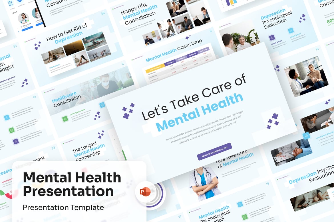 Template Presentasi Kesehatan Mental yang Menarik dan Profesional