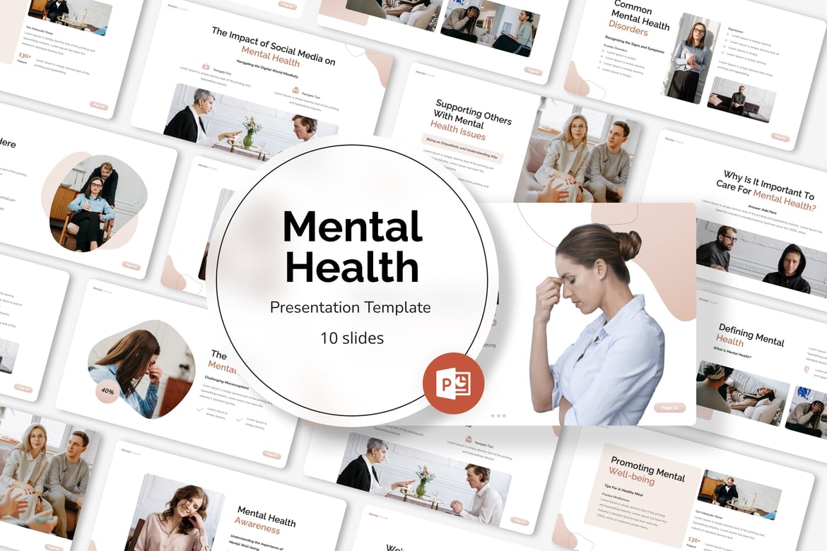 Template PowerPoint Kesehatan Mental yang Menarik dan Profesional