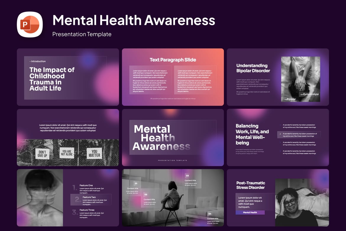 Template Presentasi Mental Wellness yang Modern dan Menarik