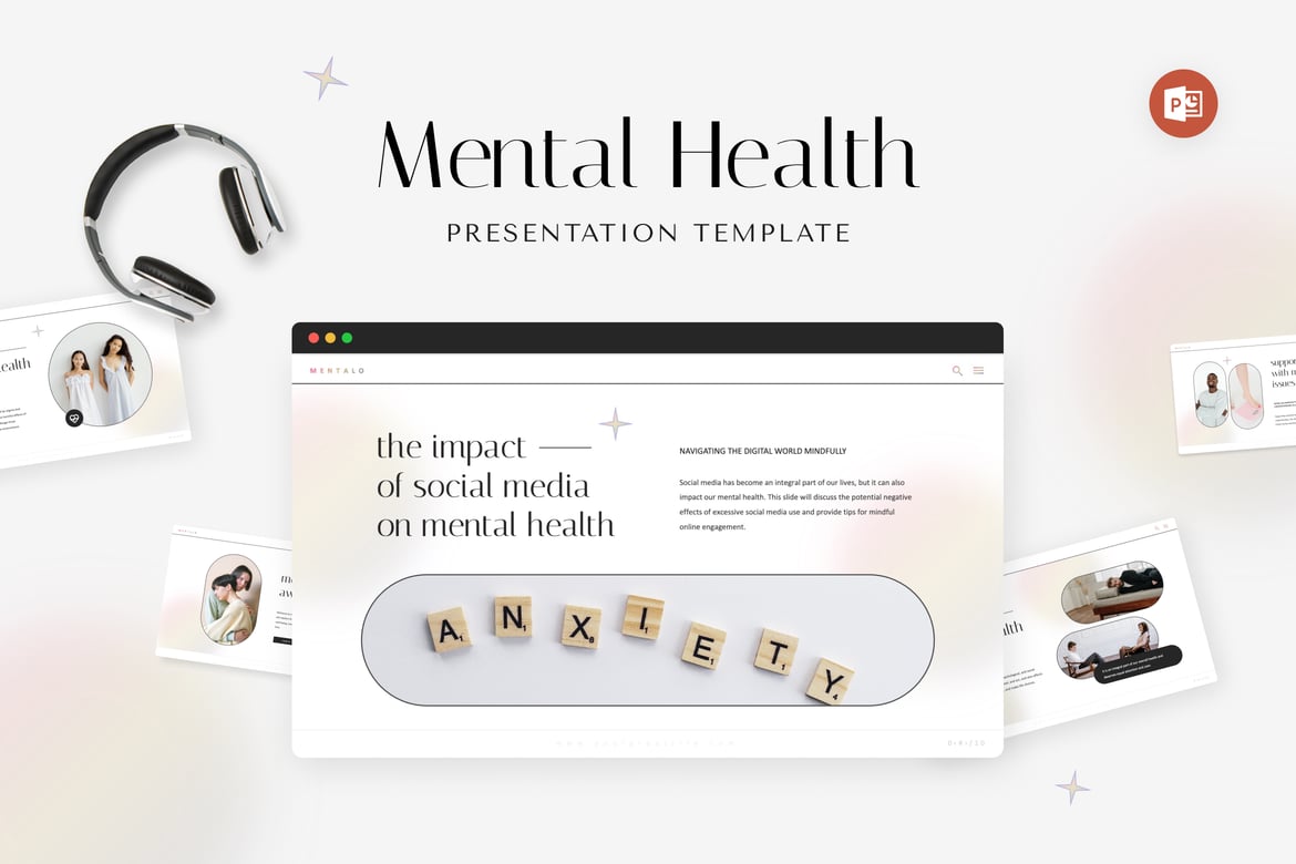 Template Presentasi Kesehatan Mental - Mentalo yang Mengesankan