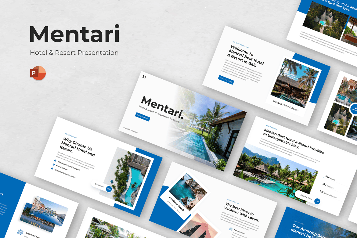 Template PowerPoint Mentari untuk Hotel & Resort yang Menawan
