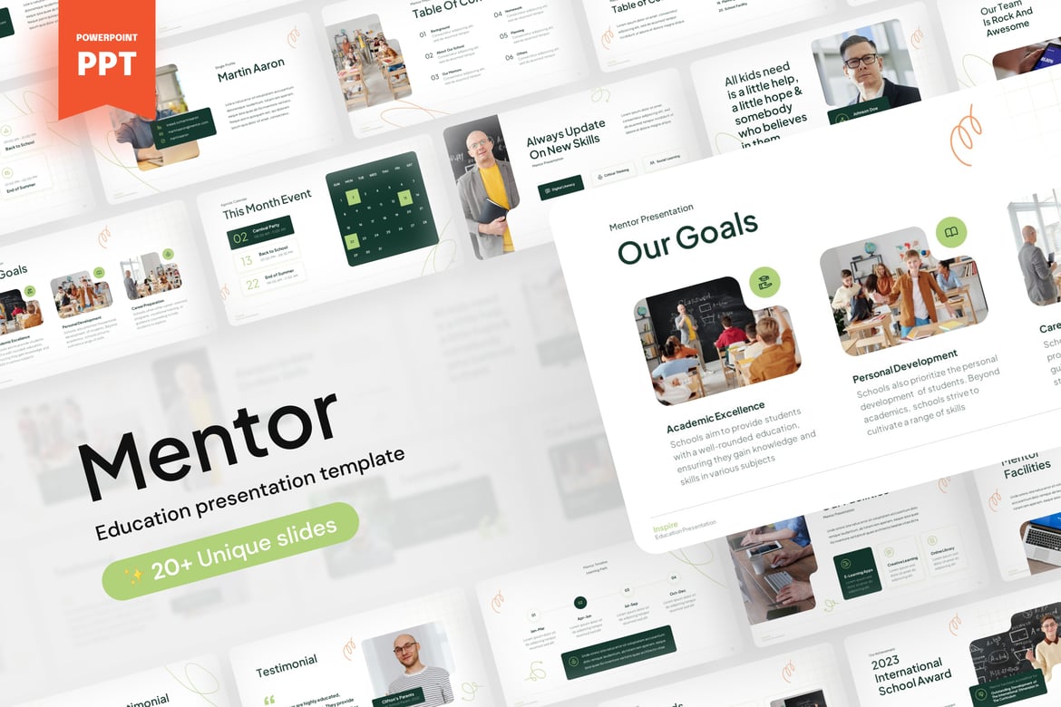 Template PowerPoint Mentor - Presentasi Pendidikan yang Menarik