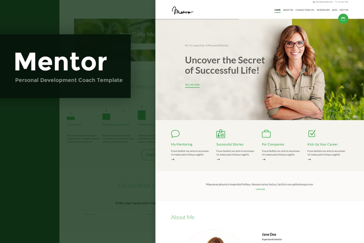 Template Website Mentor - Pelatih Pengembangan Pribadi yang Menarik