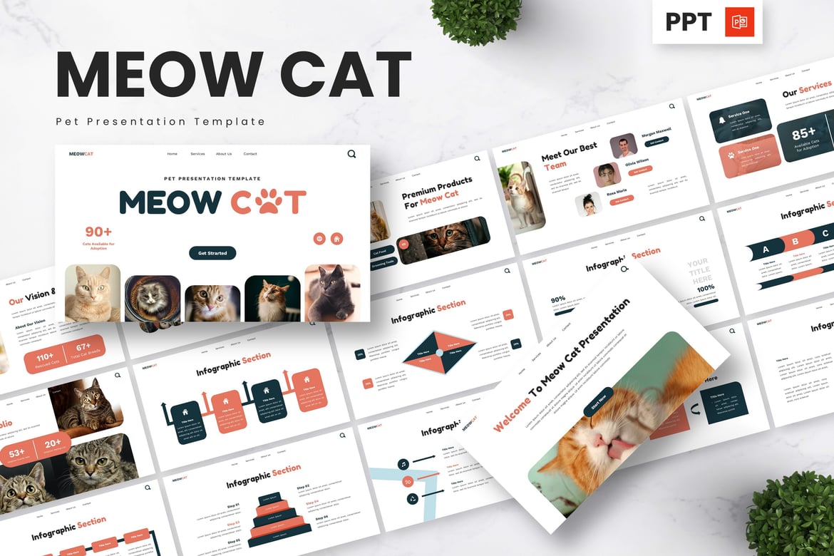 Template Presentasi Meow Cat - Solusi Kreatif untuk Pecinta Kucing