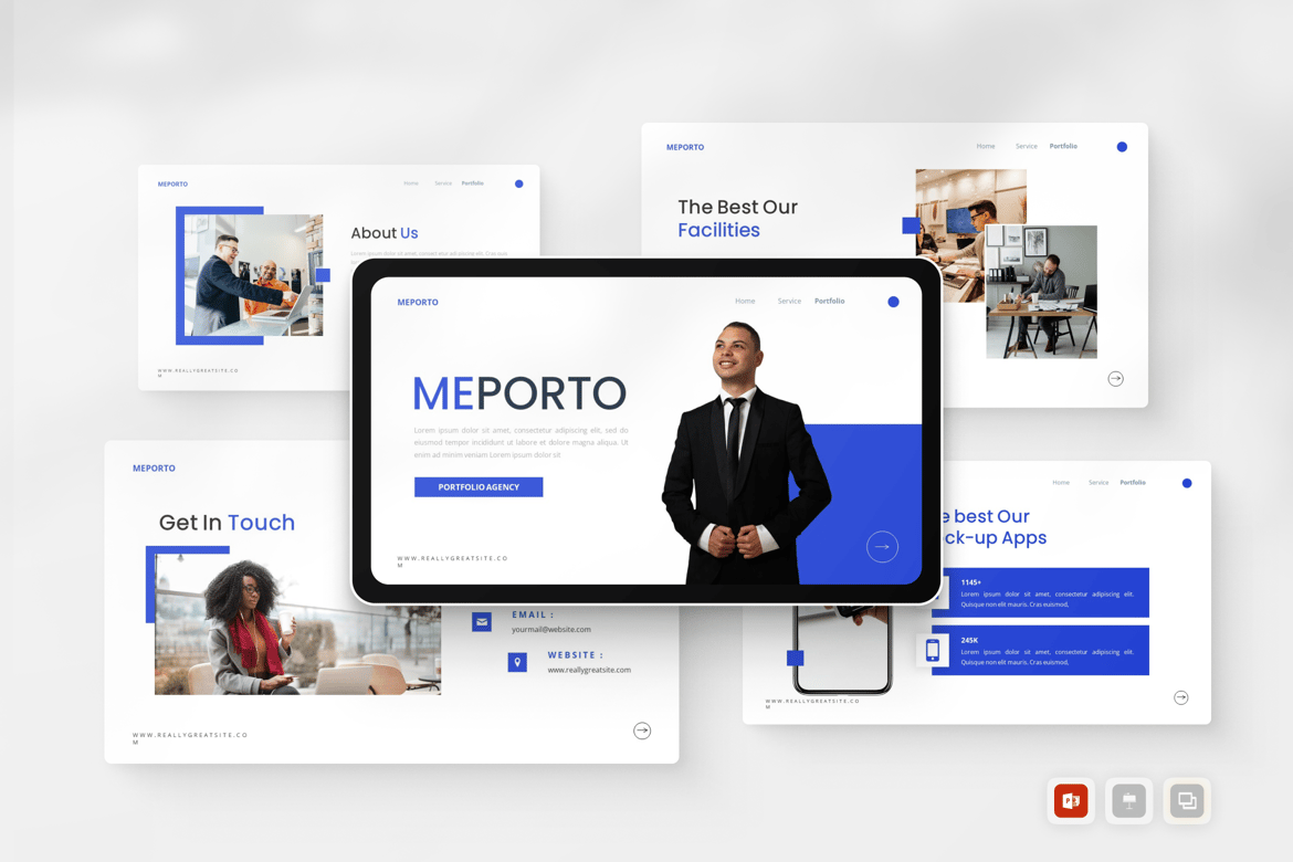 Meporto - Template Presentasi Portofolio Agensi yang Mempesona