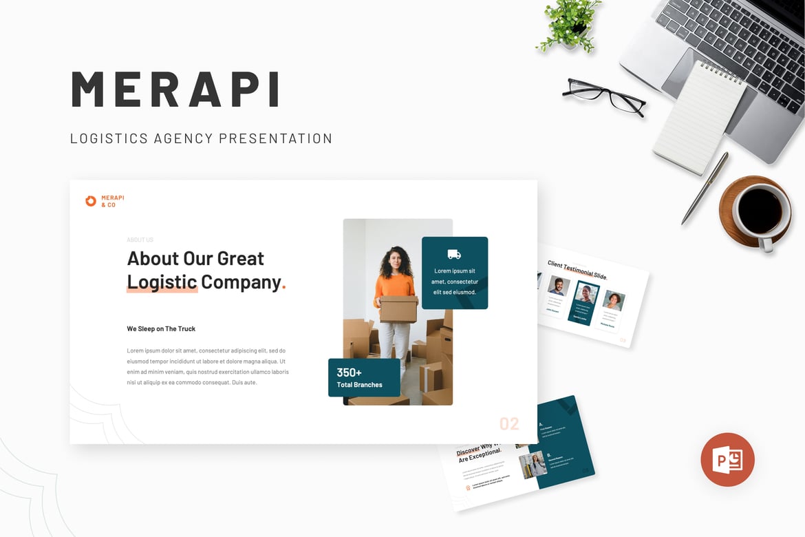 Template Powerpoint Merapi - Solusi Presentasi Logistik yang Modern