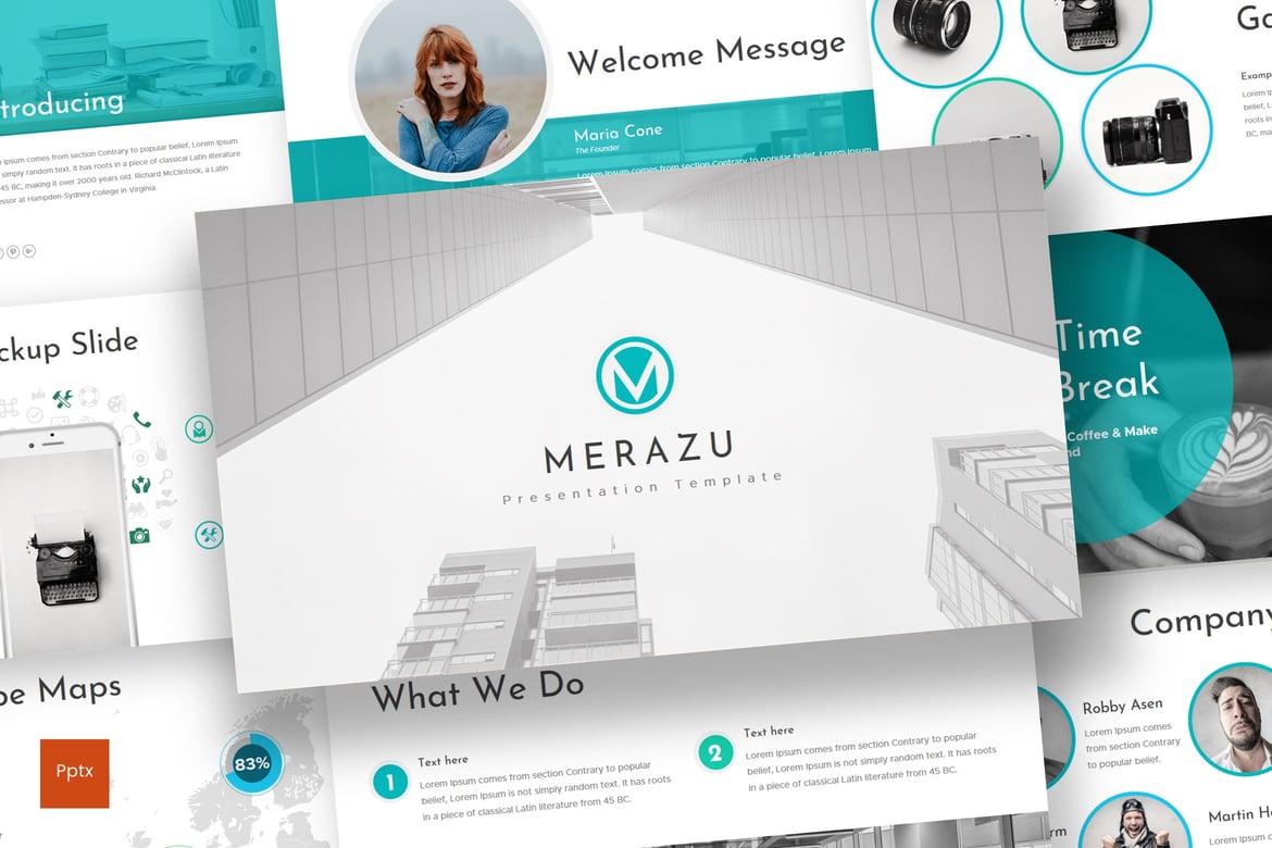 Template Presentasi Merazu - Desain Minimalis dan Kreatif