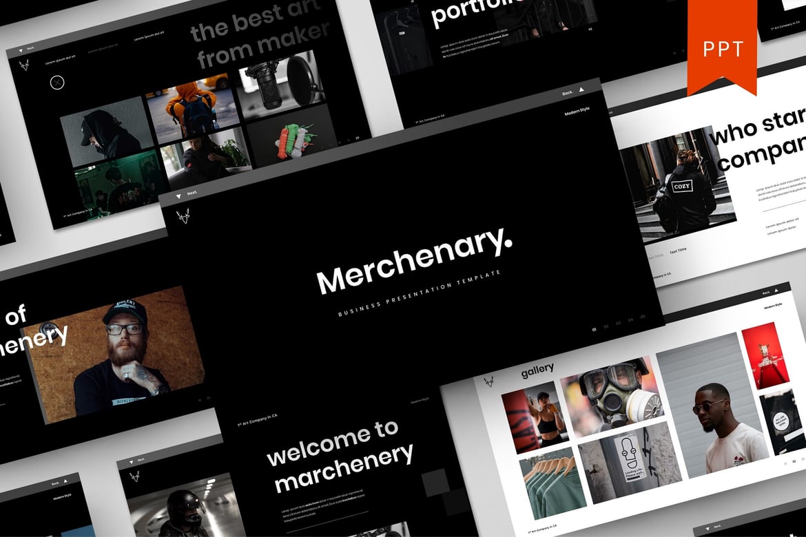 Merchenary – Template PowerPoint Bisnis yang Menarik