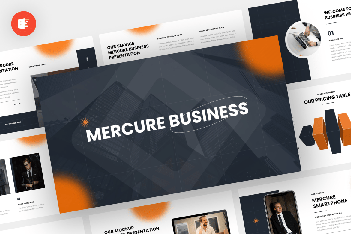 Template Powerpoint Bisnis Mercure - Modern dan Profesional