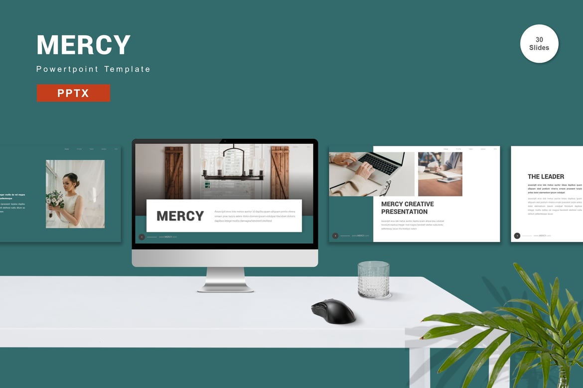Template PowerPoint Mercy - Solusi Presentasi Profesional Anda