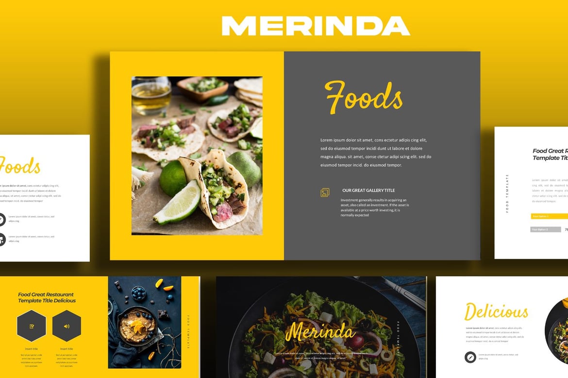 Template Presentasi PowerPoint Merinda untuk Bisnis dan Kuliner