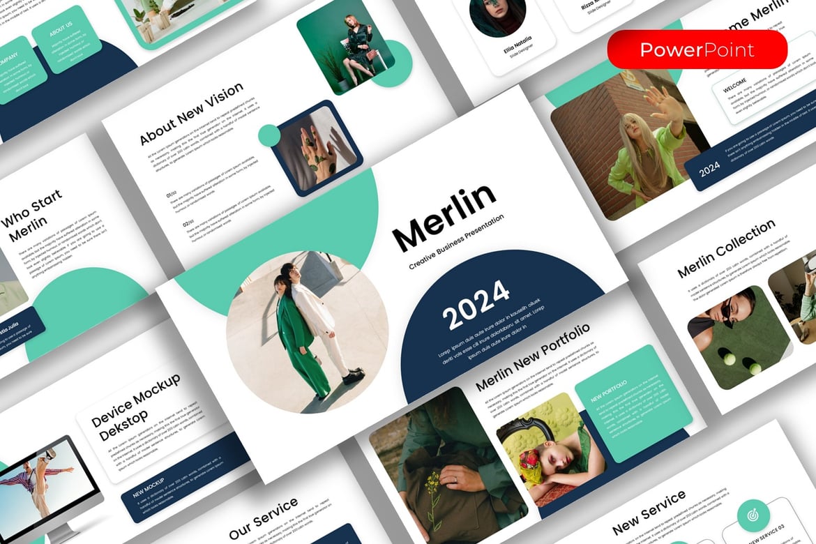 Template Presentasi Bisnis Kreatif Merlin yang Menarik