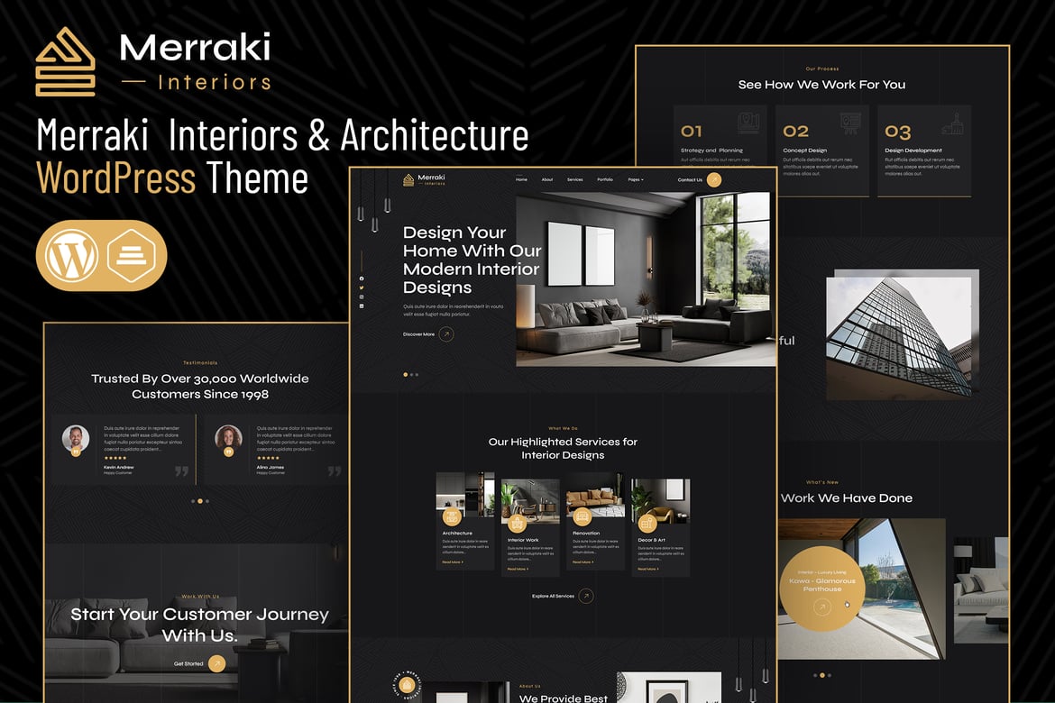 Merraki | Tema WordPress untuk Desain Interior dan Arsitektur yang Modern