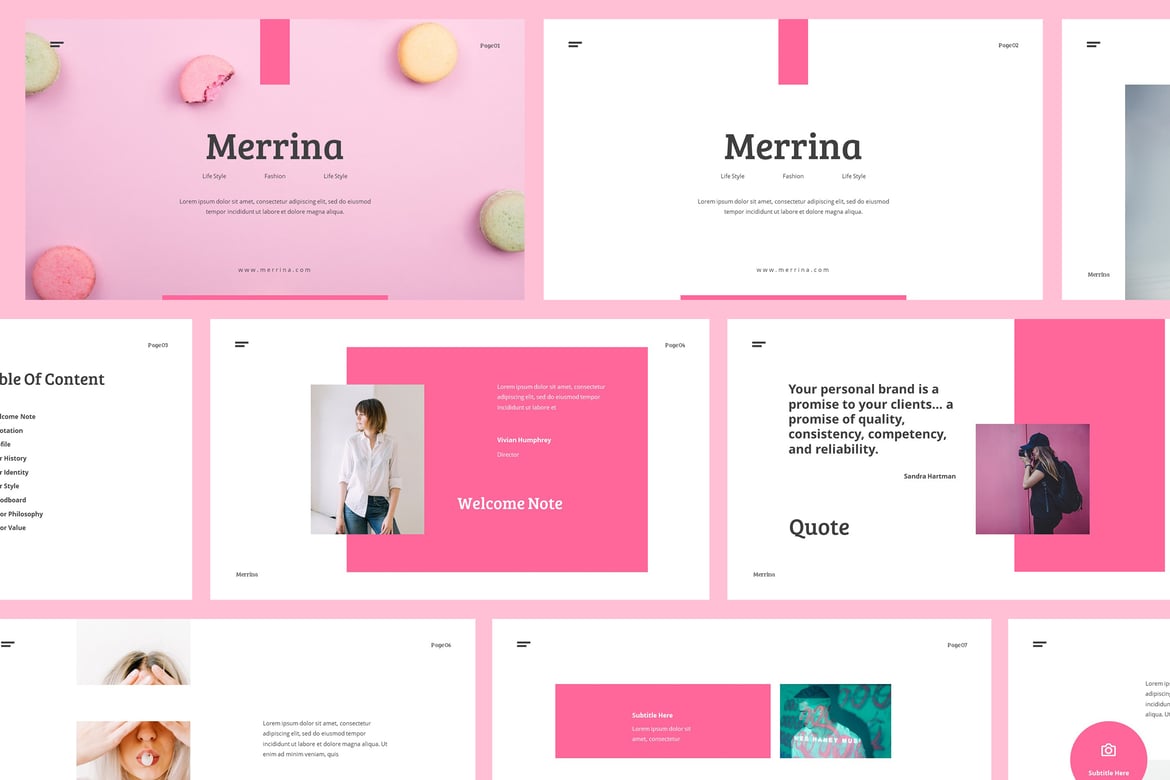 Merrina - Template Powerpoint Panduan Merek yang Menarik