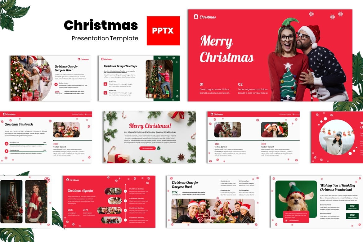 Template Powerpoint Natal yang Ceria dan Profesional