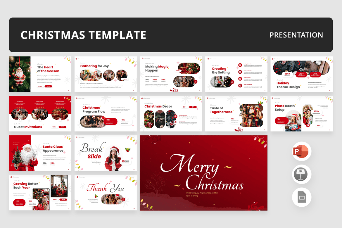 Template Presentasi Natal yang Menawan untuk PowerPoint