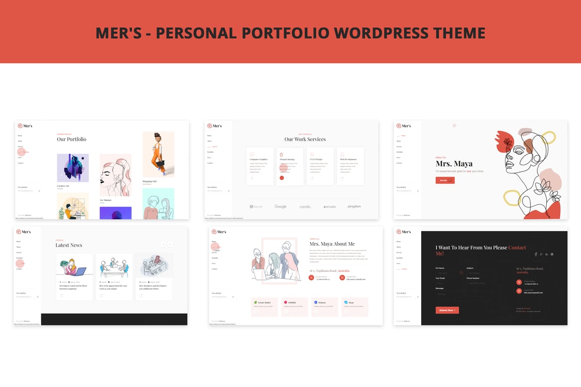 Tema WordPress Portfolio Pribadi Mer's - Solusi Kreatif untuk Profesional