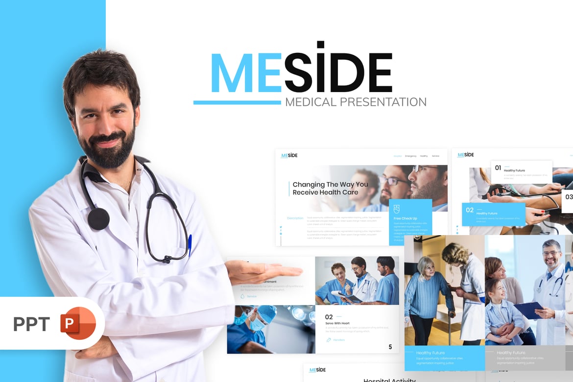 Template PowerPoint Medis MeSide yang Menarik dan Fungsional
