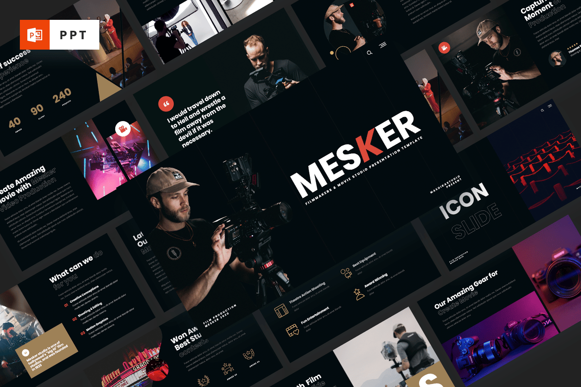 Template Powerpoint MESKER untuk Filmmaker dan Studio Film