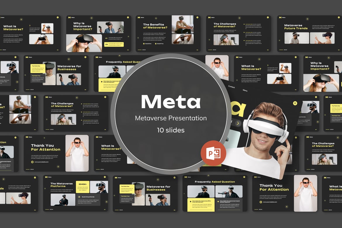 Template PowerPoint Metaverse yang Menakjubkan untuk Presentasi Anda
