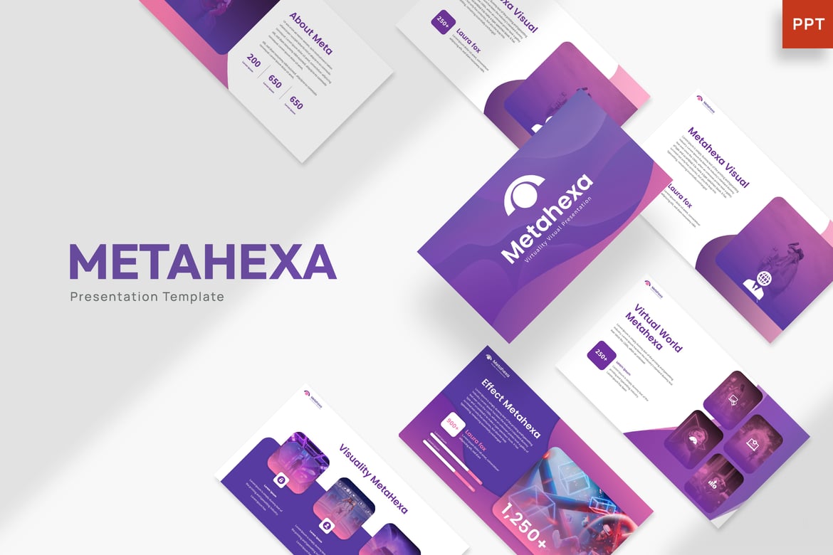 Template Powerpoint Metahexa VR Tech yang Menarik dan Profesional