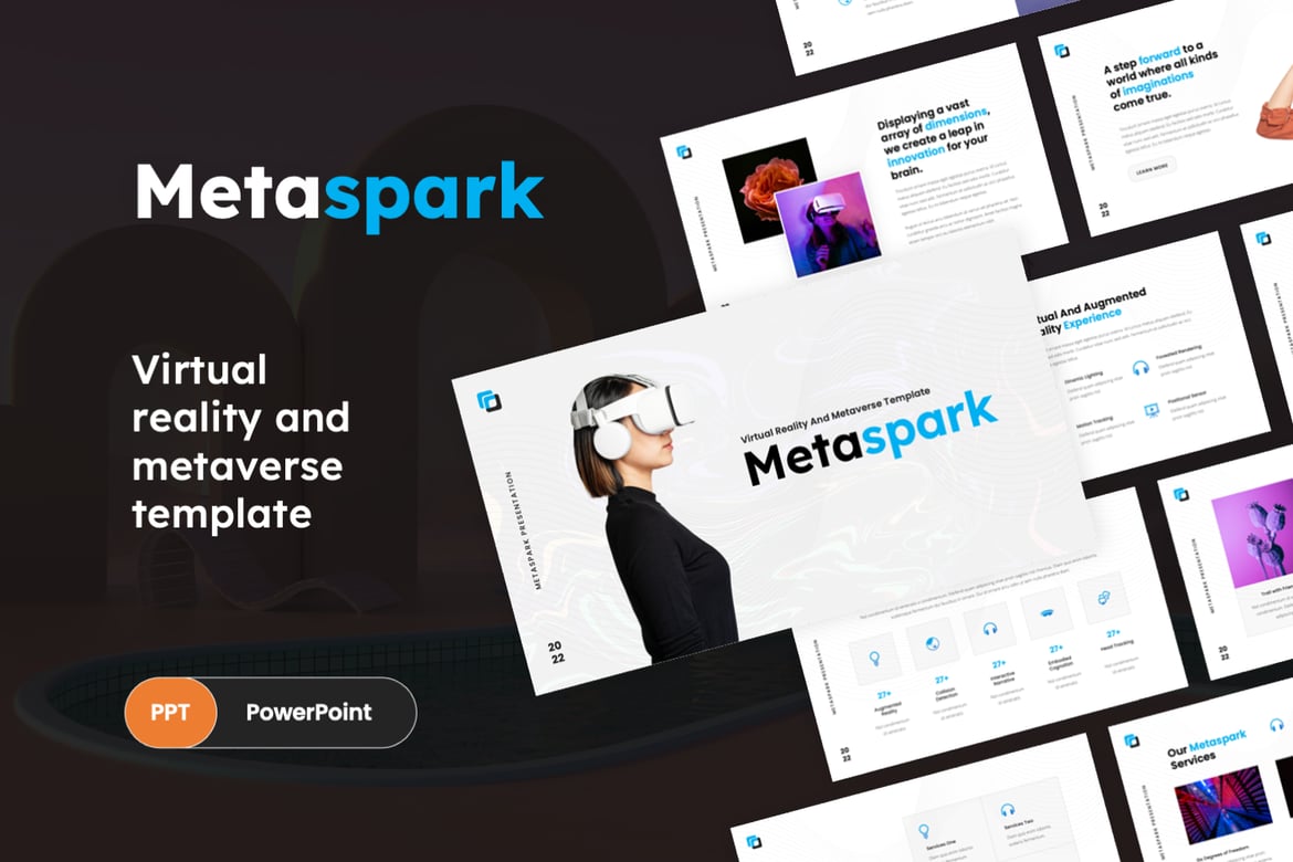 Metaspark - Template PowerPoint Realitas Virtual yang Menarik