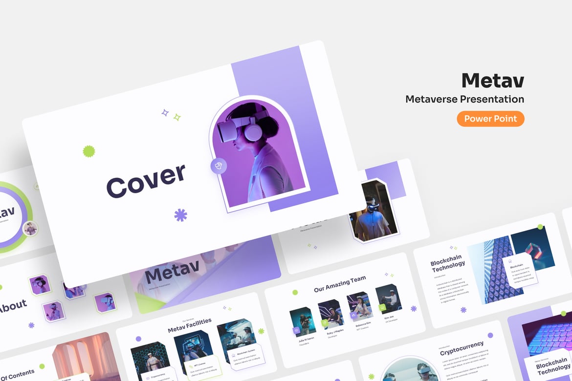 Template PowerPoint Metav: Presentasi Metaverse yang Futuristik