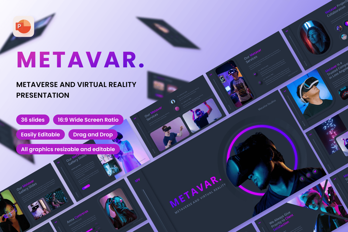 Template Presentasi Metavar – PowerPoint untuk Virtual Reality dan Metaverse