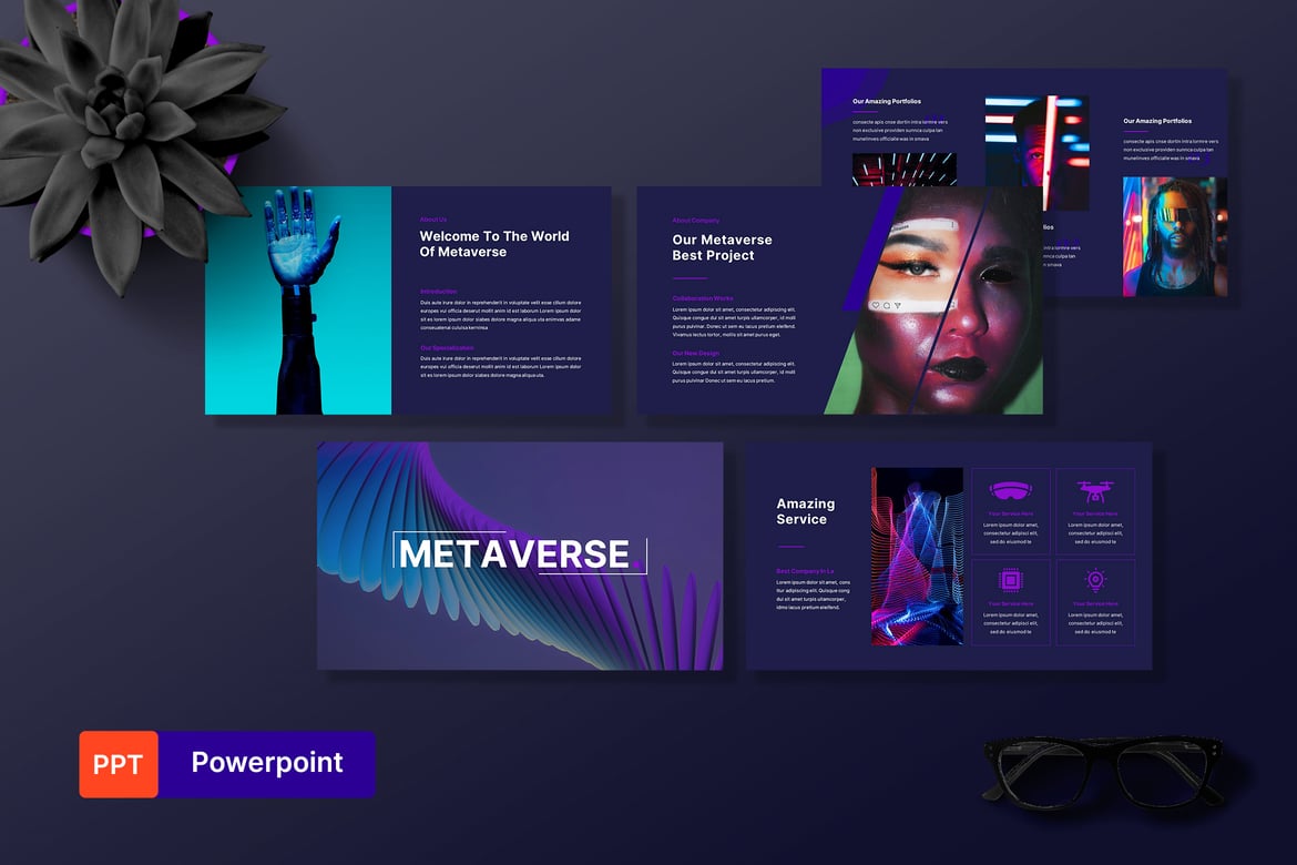 Template Presentasi Metaverse & Realitas Virtual yang Menarik
