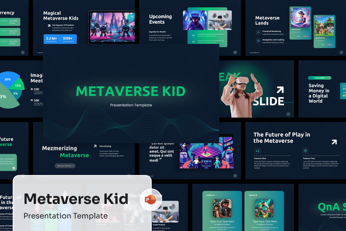 Template PowerPoint Metaverse untuk Anak yang Memukau