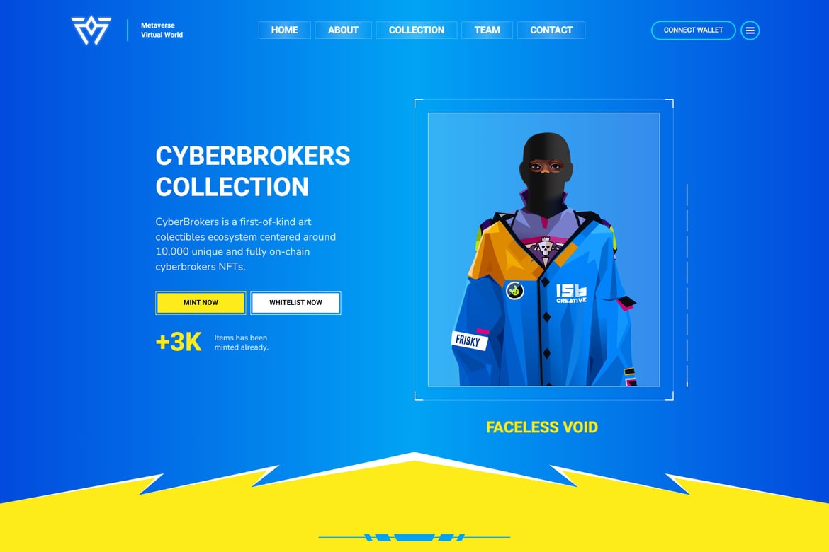 Template Web Metaverse - Portofolio NFT dan Halaman Landing yang Menarik