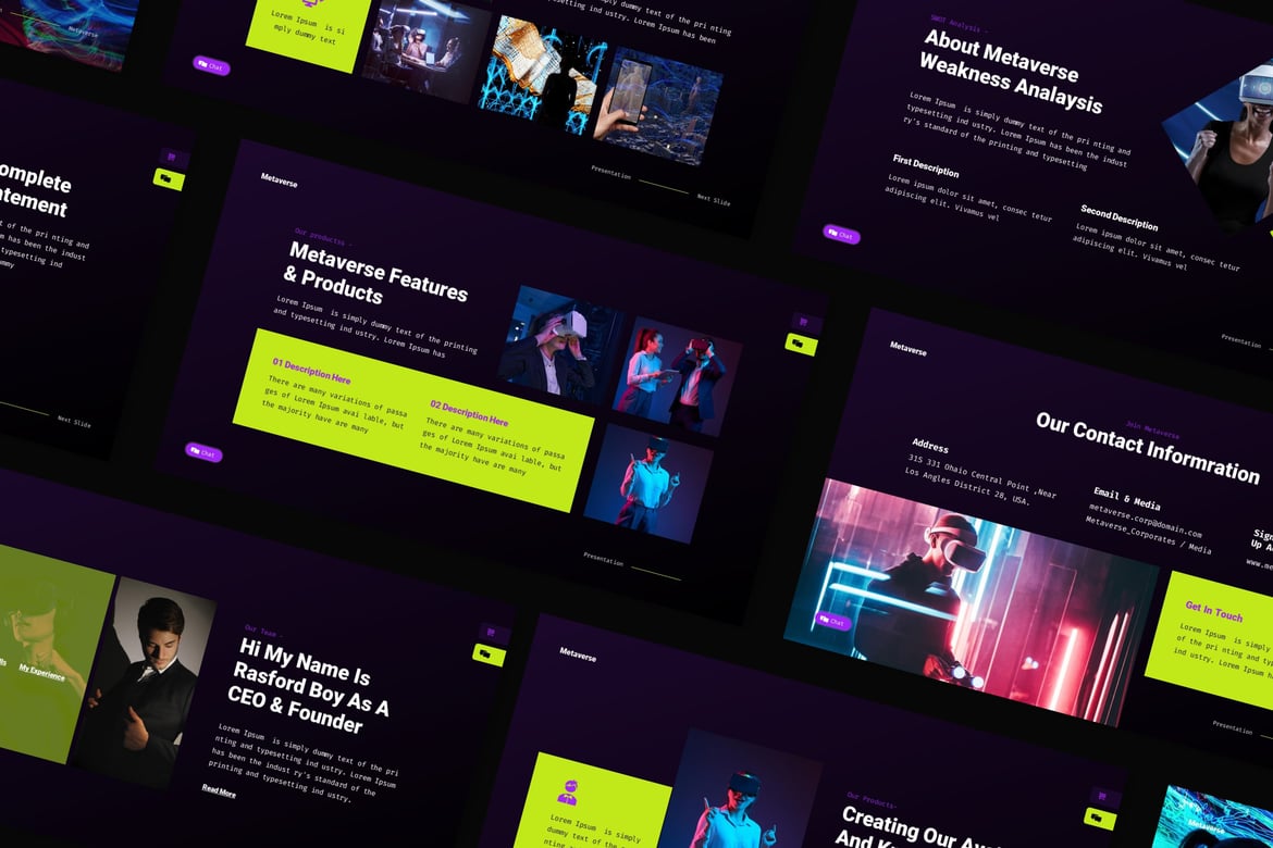 Template Presentasi PowerPoint Metaverse yang Menarik