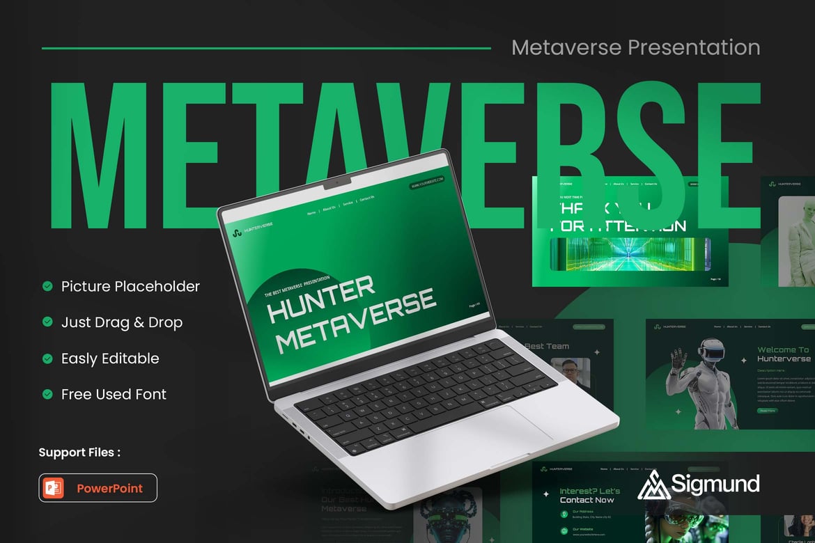 Template Powerpoint Metaverse yang Kreatif dan Modern