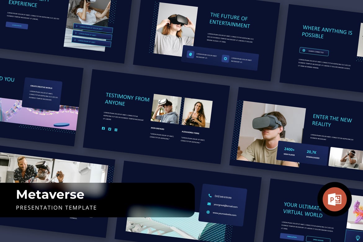 Template Presentasi PowerPoint Metaverse yang Memukau