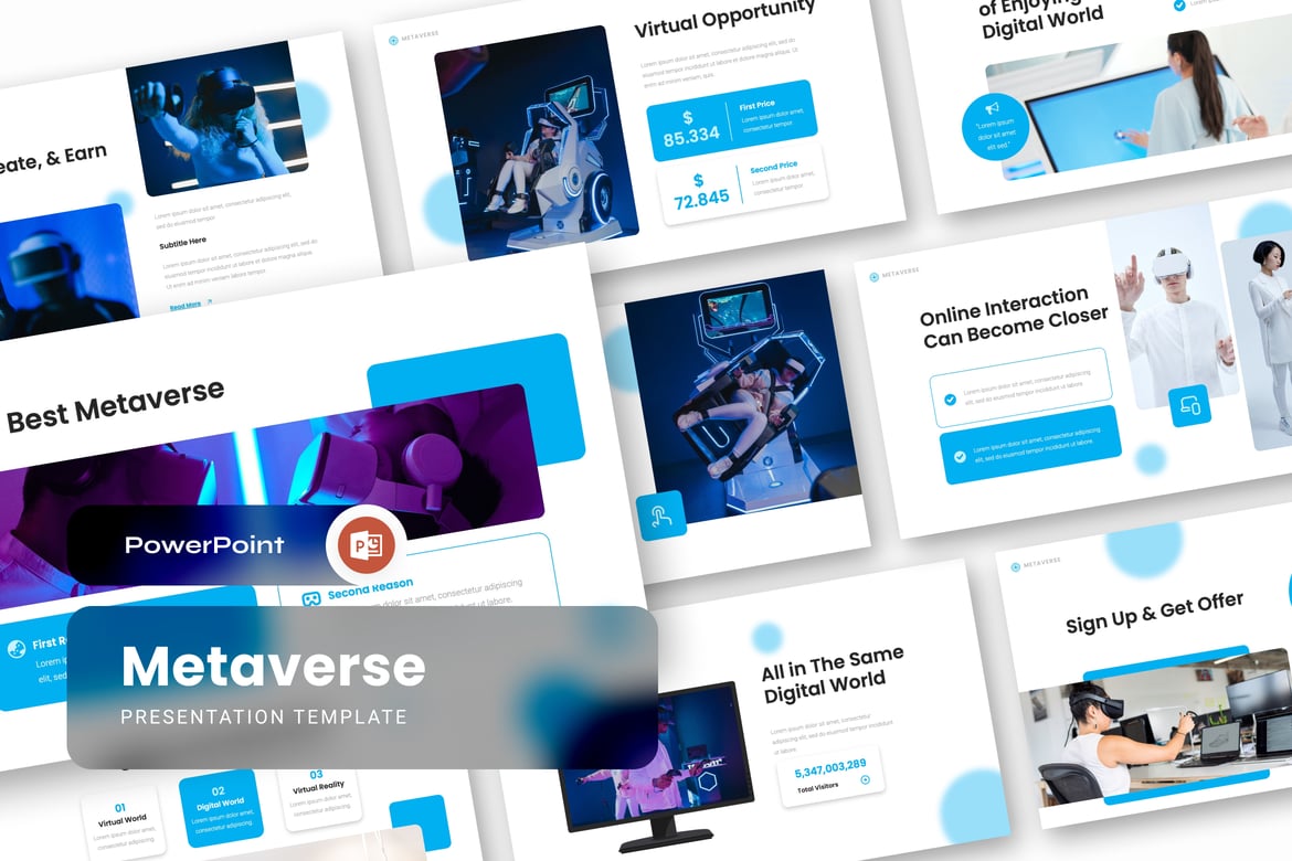 Template Presentasi Metaverse PowerPoint yang Menarik