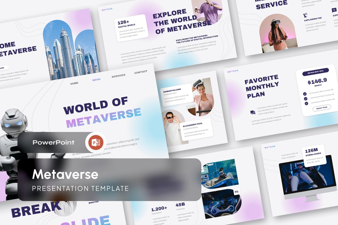 Template PowerPoint Presentasi Metaverse yang Menarik dan Profesional