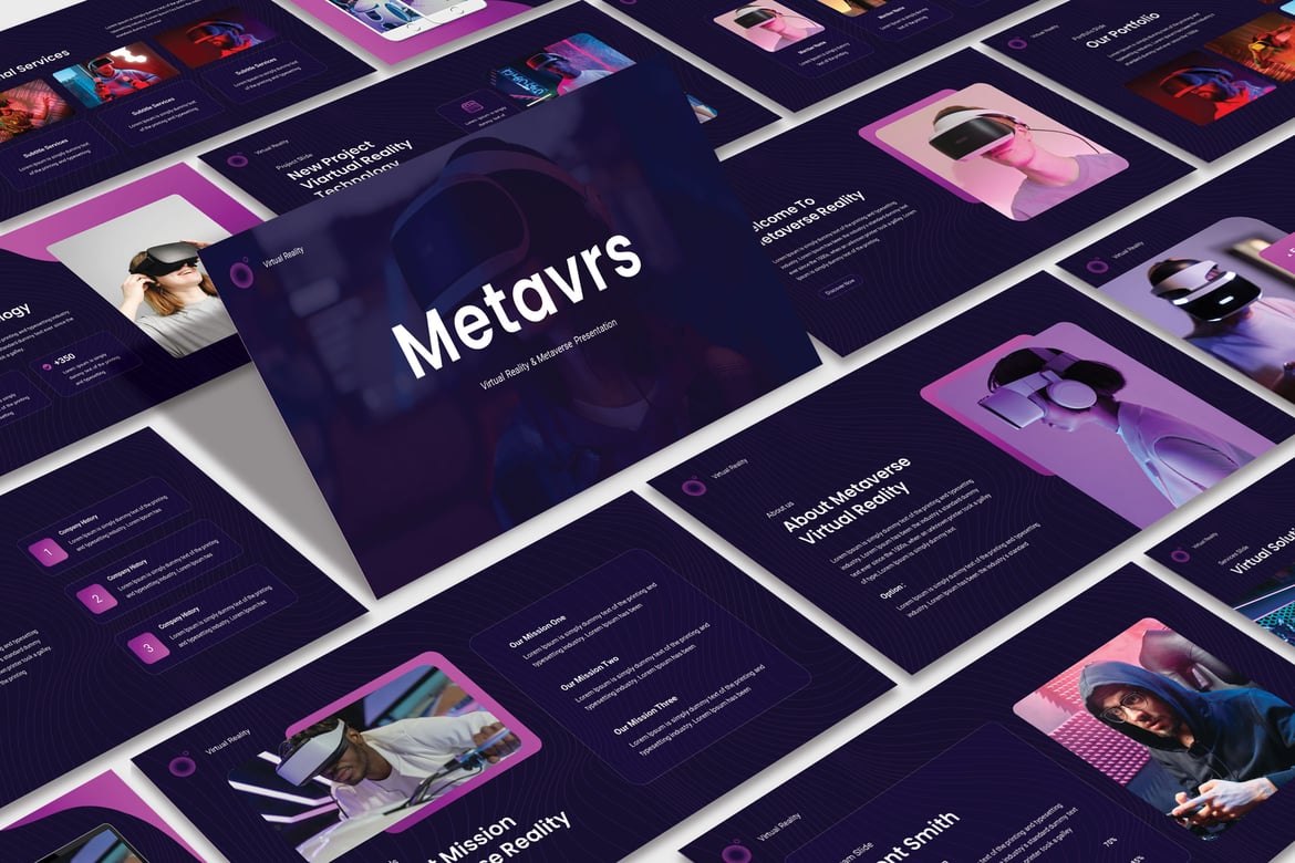 Template PowerPoint Metavrs: Presentasi Modern dan Kreatif