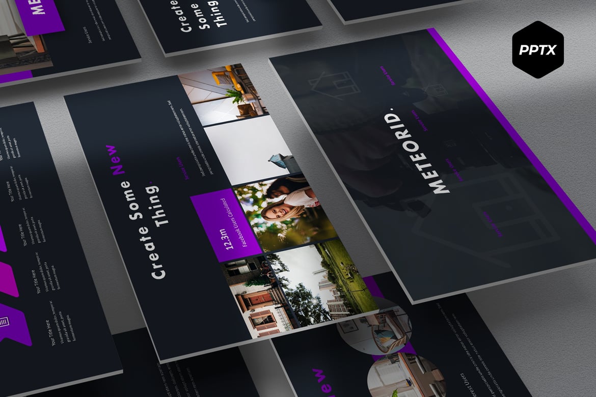 Template PowerPoint Meteorid - Solusi Presentasi Profesional Anda