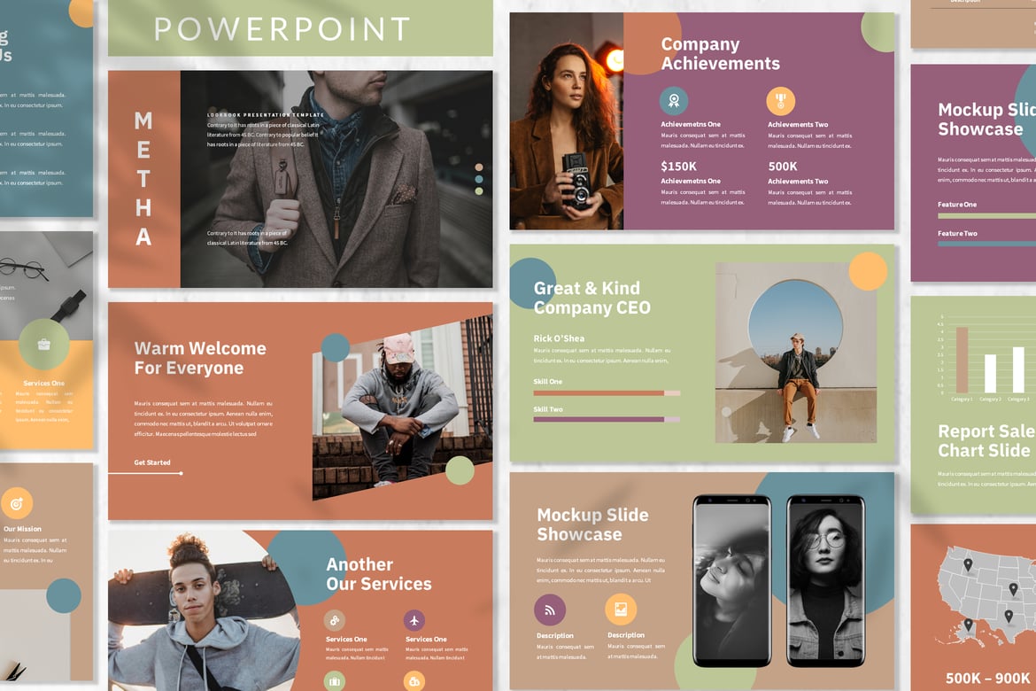 Metha - Template Powerpoint Kreatif yang Menarik