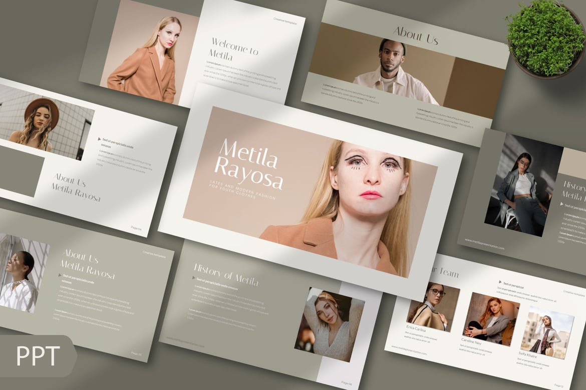 Template Presentasi PowerPoint Metila yang Kreatif dan Modern