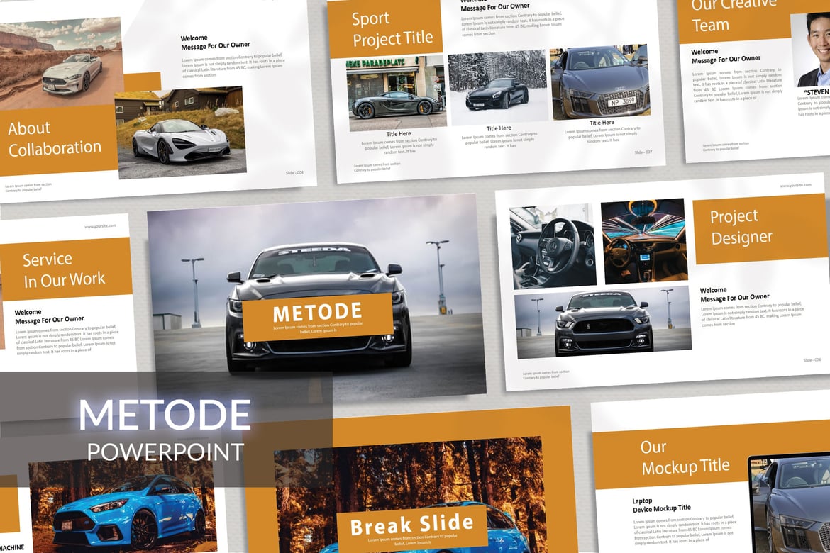 Template Powerpoint Otomotif METODE yang Modern dan Kreatif