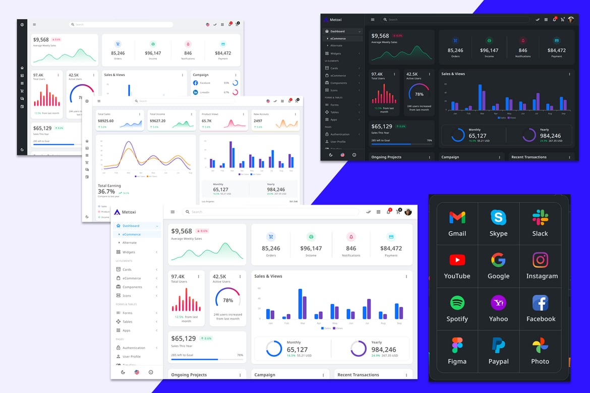 Template Website Admin Dashboard Metoxi - Bootstrap 5 yang Modern dan Responsif