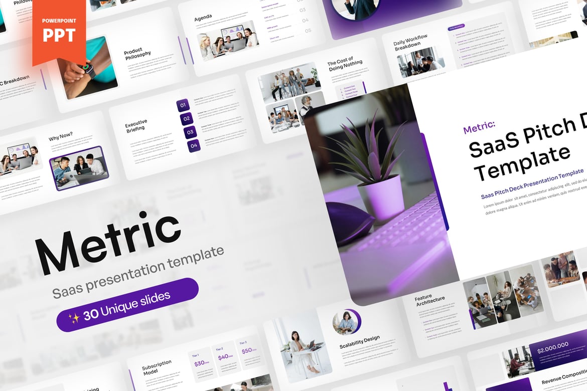 Template PowerPoint Modern untuk Startup SaaS