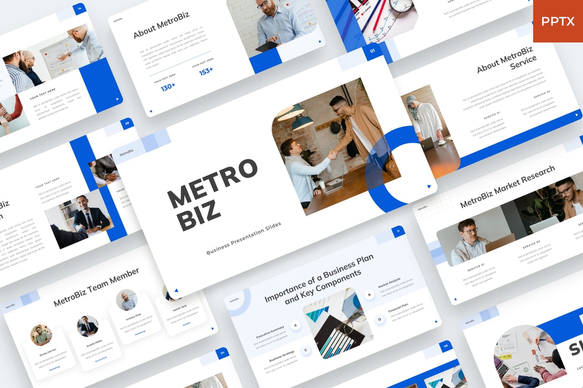 MetroBiz - Template PowerPoint Bisnis yang Menarik